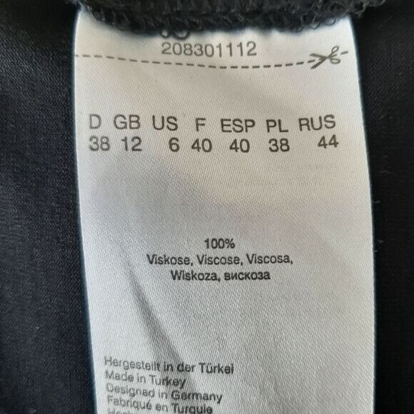 OLSEN Europe Soft Draped High Neck Tunic Top Black Sz 6 - Picture 14 of 14